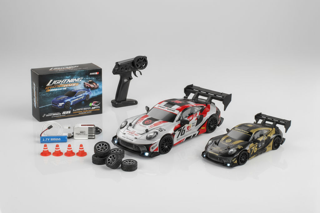 Drift RC blanche et rouge numéro 76