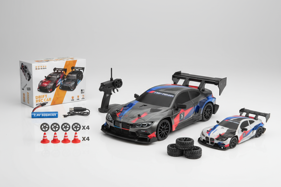 Drift RC BMW M4 GT3 avec accessoires détaillés