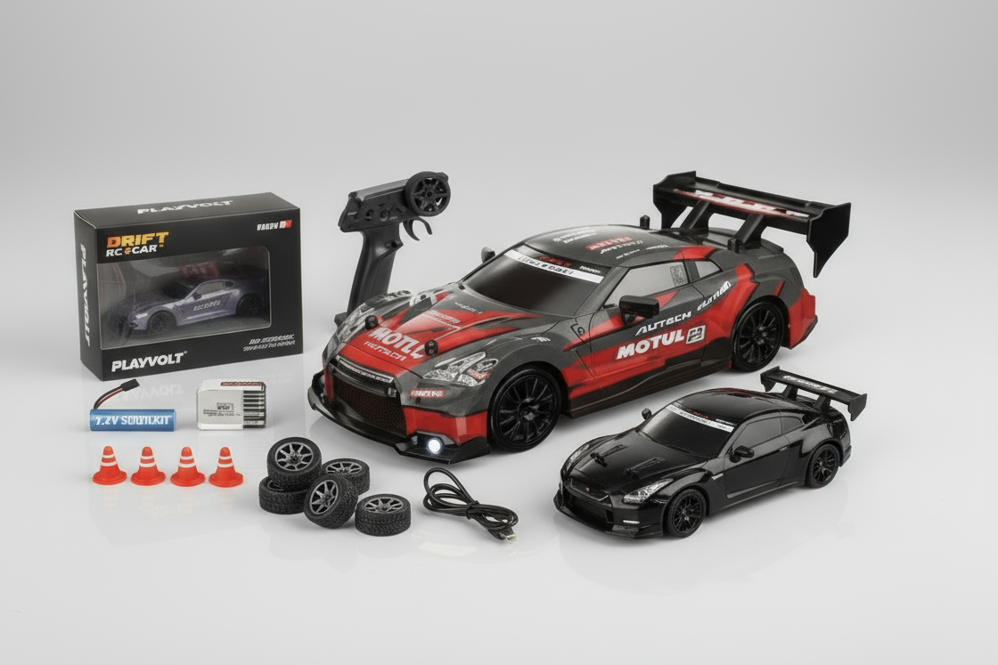 Drift RC GT-R grise rouge MOTUL avec variante noire