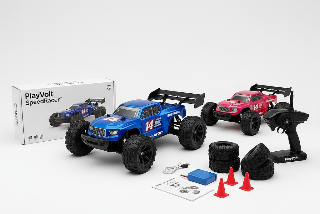 PlayVolt SpeedRacer Monster Truck bleu avec variante rose